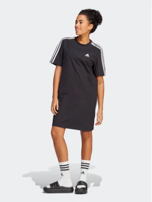 Zdjęcie produktu adidas Sukienka codzienna Essentials 3-Stripes Single Jersey Boyfriend Tee Dress HR4923 Czarny Loose Fit