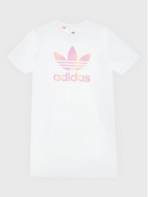 adidas Sukienka codzienna Graphic Logo HK2935 Biały Relaxed Fit
