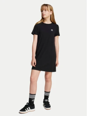 adidas Sukienka codzienna Ribbed JC8429 Czarny Regular Fit