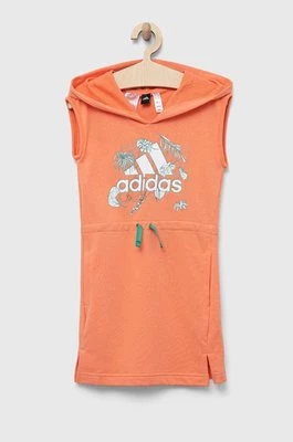 adidas sukienka dziecięca G SUM kolor pomarańczowy mini prosta