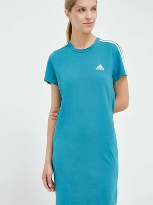 adidas sukienka kolor turkusowy mini dopasowana