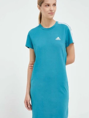 adidas sukienka kolor turkusowy mini dopasowana