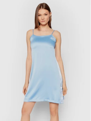 adidas Sukienka letnia adicolor Classics Satin H37804 Błękitny Regular Fit