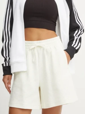 adidas szorty All SZN damskie kolor beżowy gładkie high waist IY6824