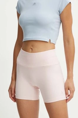 adidas szorty All SZN damskie kolor różowy gładkie high waist IY6743