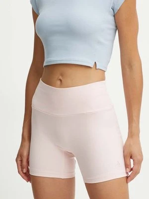 adidas szorty All SZN damskie kolor różowy gładkie high waist IY6743