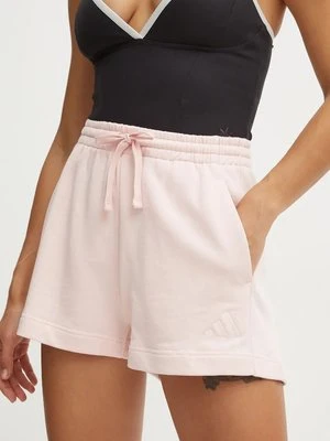 Zdjęcie produktu adidas szorty bawełniane All SZN kolor różowy gładkie high waist JJ4923