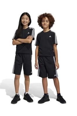 adidas szorty bawełniane dziecięce U 3S KN SHO kolor czarny regulowana talia