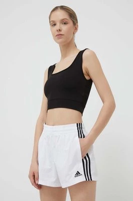 adidas szorty damskie kolor biały z aplikacją high waist HA7154