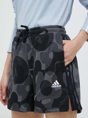 adidas szorty damskie kolor czarny wzorzyste medium waist