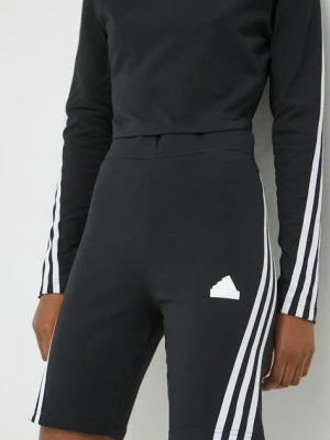 adidas szorty damskie kolor czarny z aplikacją high waist