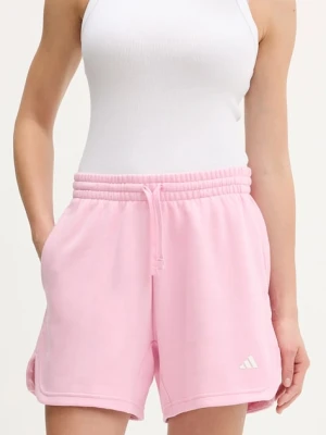 adidas szorty damskie kolor różowy z nadrukiem high waist KT3268