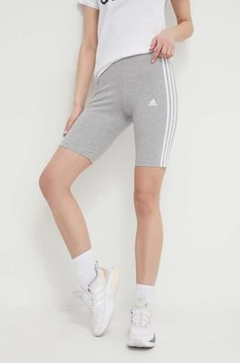 adidas szorty damskie kolor szary z aplikacją medium waist HF5956