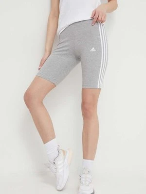 adidas szorty damskie kolor szary z aplikacją medium waist HF5956