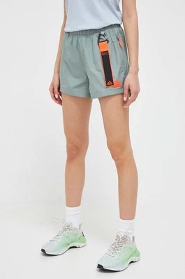 adidas szorty damskie kolor zielony gładkie medium waist