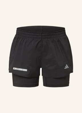 Adidas Szorty Do Biegania 2 W 1 schwarz