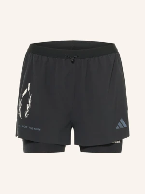 Adidas Szorty Do Biegania 2 W 1 schwarz CZARNY