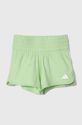 adidas szorty dziecięce kolor zielony z aplikacją