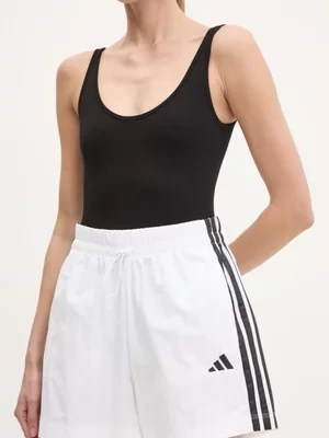 adidas szorty Essentials damskie kolor biały wzorzyste high waist JE1310