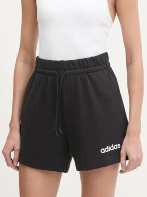 adidas szorty Essentials Linear damskie kolor czarny gładkie medium waist JG8639