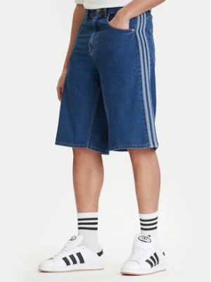 adidas Szorty jeansowe adicolor Firebird KD1500 Niebieski Loose Fit