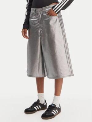 adidas Szorty jeansowe Firebird Jorts KD2930 Srebrny Regular Fit