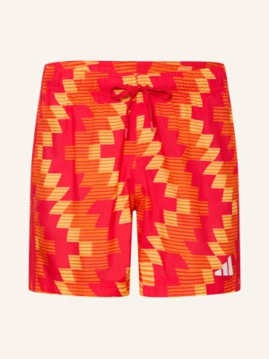Adidas Szorty Kąpielowe Z Nadrukiem Inspirowanym Piłką Nożną, 5 Cali rot