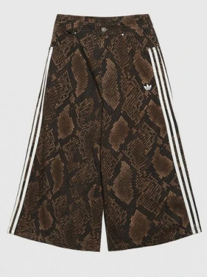 adidas Szorty Snake Print Denim Bermuda brązowy