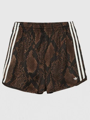 adidas Szorty Snake Print Satin brązowy