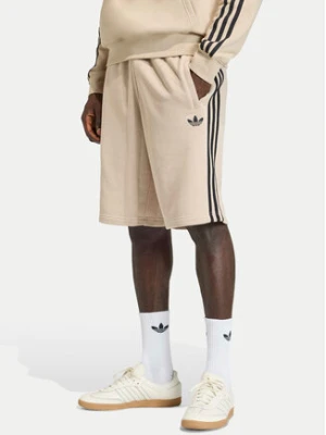 adidas Szorty sportowe 3-Stripes KE6681 Beżowy Regular Fit