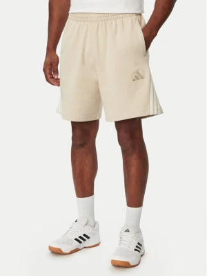 adidas Szorty sportowe Adidas Kit 3-Stripes KW2385 Beżowy Loose Fit