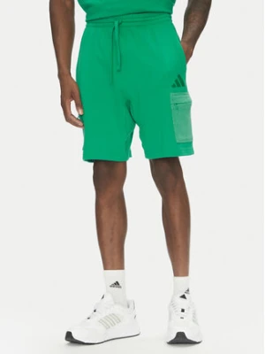 adidas Szorty sportowe ALL SZN French Terry Colorblock JN9485 Zielony Regular Fit