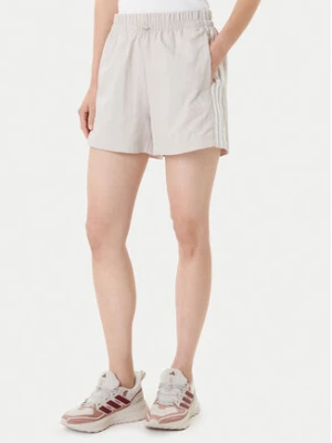 adidas Szorty sportowe Essentials 3-Stripes JC8165 Beżowy Loose Fit