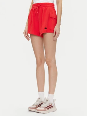 adidas Szorty sportowe Essentials Small Logo JC5704 Czerwony Loose Fit