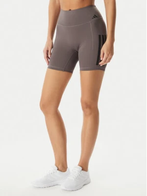 adidas Szorty sportowe Optime Workout 3-Stripes JZ1099 Szary Slim Fit