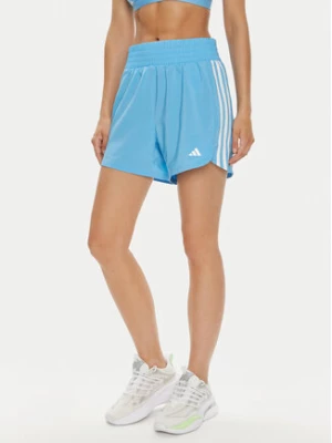 adidas Szorty sportowe Pacer Training 3-Stripes IS1664 Błękitny Regular Fit