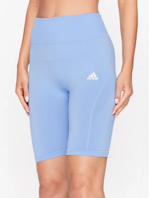 adidas Szorty sportowe Training Seamless Short Leggings H49584 Niebieski