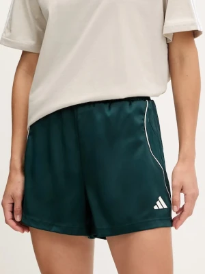 adidas szorty Stadium damskie kolor zielony z nadrukiem high waist JW0501