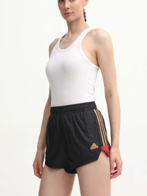 adidas szorty Tiro damskie kolor czarny z aplikacją high waist IW6801