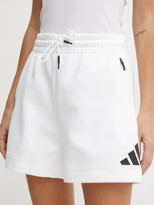 adidas szorty Z.N.E. damskie kolor biały z nadrukiem high waist JJ4678