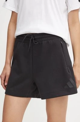 adidas szorty ZNE damskie kolor czarny gładkie high waist JE7845