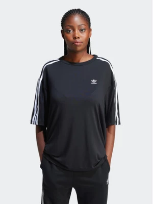 adidas T-Shirt 3-Stripes IU2406 Czarny Oversize