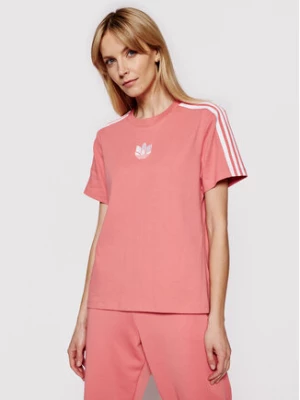 adidas T-Shirt adicolor 3D Trefoil GN6702 Różowy Loose Fit