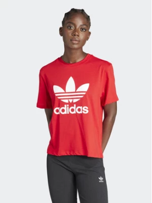 adidas T-Shirt adicolor Trefoil IM6930 Czerwony Boxy Fit