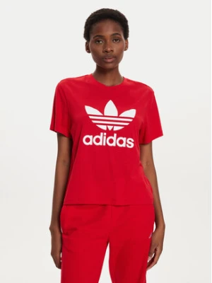 adidas T-Shirt adicolor Trefoil IM6930 Czerwony Boxy Fit