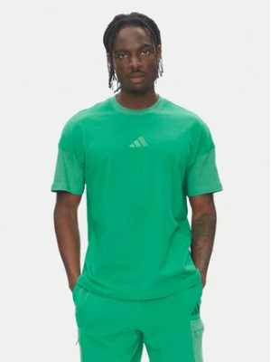 adidas T-Shirt ALL SZN Colorblock JJ3676 Zielony Loose Fit