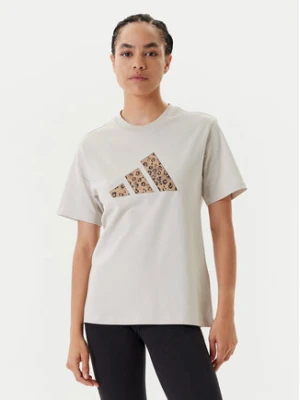 adidas T-Shirt Animal Graphic JM4423 Beżowy Regular Fit