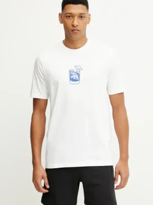Zdjęcie produktu adidas t-shirt bawełniany 0 męski kolor biały z nadrukiem JJ4013
