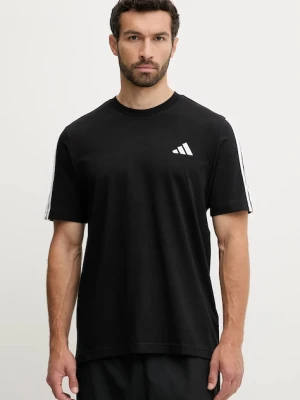 adidas t-shirt bawełniany 3-Stripes męski kolor czarny z aplikacją JV6783