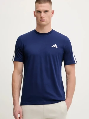 adidas t-shirt bawełniany 3-Stripes męski kolor granatowy z aplikacją JV6785